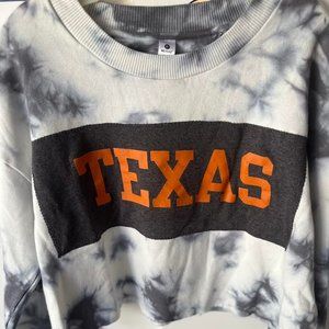 One-of-a-kind - University of Texas - Austin - Tie--Dye Crop Crewneck Sweatshirt